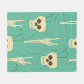 Couverture Polaire Hell party seamless pattern. Human skulls as goble (Devant (Horizontal))