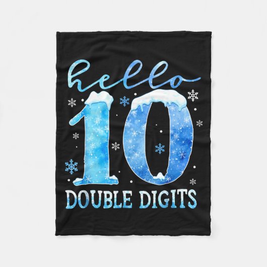 Couverture Polaire Hello 10 Double Digits Snowflakes Winter Christmas (Devant)