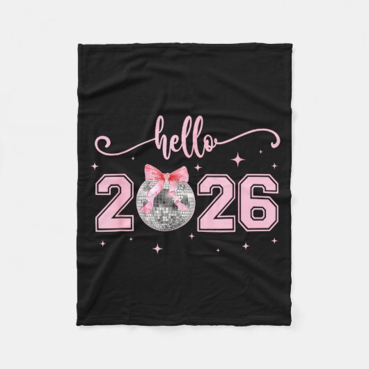 Couverture Polaire Hello 2026 Cute Nk Bow 2026 New Year's Eve Party  (Devant)