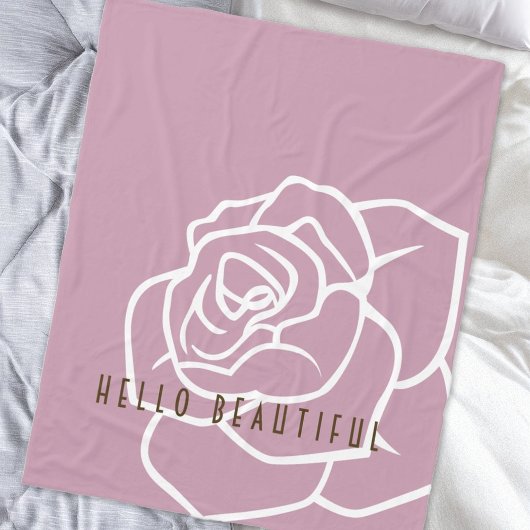 Couverture Polaire Hello Beautity - Moderne Chic Rose Rose