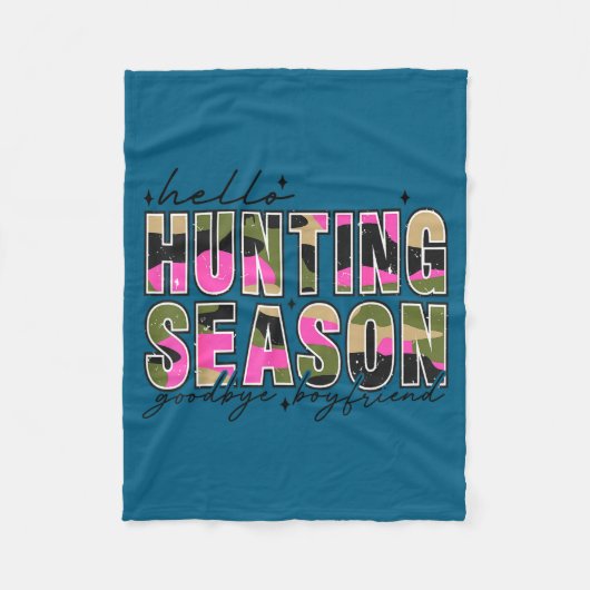Couverture Polaire Hello Deer Season Goodbye Boyfriend Camo Flag Hunt (Devant)