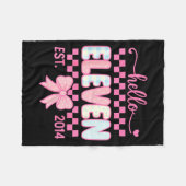 Couverture Polaire Hello Eleven Est 2014 Coquette Bow Happy 11th Birt (Devant (Horizontal))