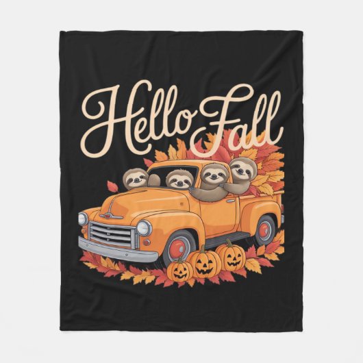 Couverture Polaire Hello Fall Funny Sloth Halloween pumkin Classic T- (Devant)