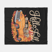 Couverture Polaire Hello Fall Funny Sloth Halloween pumkin Classic T- (Devant (Horizontal))