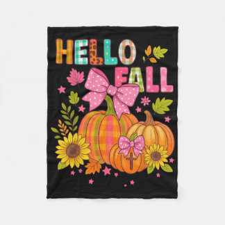Couverture Polaire Hello Fall Thanksgiving Coquette Boho Floral Fall