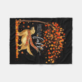 Couverture Polaire Hello Fall Tree Thanksgiving Dog Lover Golden Retr (Devant (Horizontal))