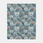 Couverture Polaire Hello Winter Pines & Flowers (Devant)