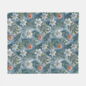 Couverture Polaire Hello Winter Pines & Flowers (Devant (Horizontal))