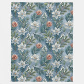 Couverture Polaire Hello Winter Pines & Flowers (Devant)
