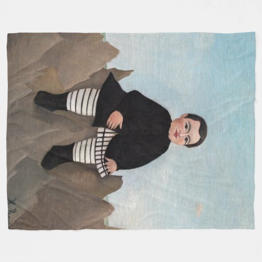 Couverture Polaire Henri Rousseau - Garçon sur les rochers (Devant (Horizontal))