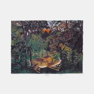 Couverture Polaire Henri Rousseau - Le Lion Affamé