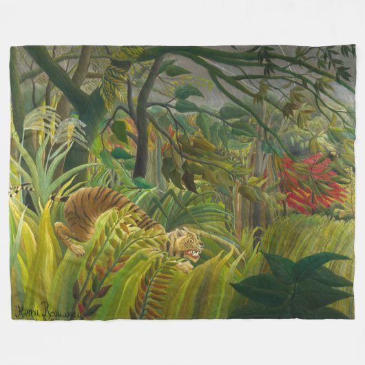 Couverture Polaire Henri Rousseau - Surpris ! (Devant (Horizontal))