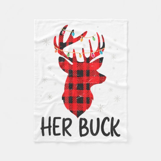 Couverture Polaire Her Buck Deer Hunting Christmas Husband Gift Coupl (Devant)