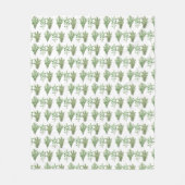 Couverture Polaire Herbes de thym Botanique Sage Rosemary Motif vert (Devant)