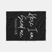 Couverture Polaire Here I Am Send Me Isaiah 6_8 Bible Verse Christian (Devant (Horizontal))