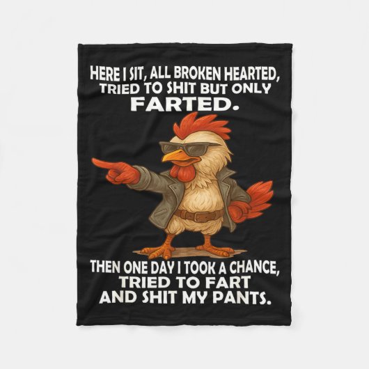 Couverture Polaire Here I Sit Broken Hearted Tried To But Only Farted (Devant)