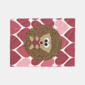 Couverture Polaire Hérisson et coeurs (Devant (Horizontal))