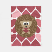 Couverture Polaire Hérisson et coeurs (Devant)