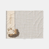 Couverture Polaire Hérisson et Diamonds| de bébé personnalisés (Devant (Horizontal))