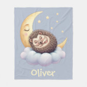 Couverture Polaire Hérisson Mignon Endormi (Devant)