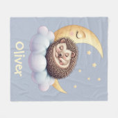 Couverture Polaire Hérisson Mignon Endormi (Devant (Horizontal))