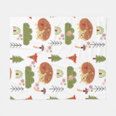 Couverture Polaire Hérisson Nature Floral Arc-en-ciel Motif (Devant (Horizontal))