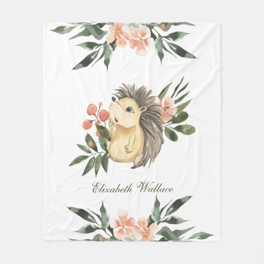 Couverture Polaire Hérisson rustique de forêt boisée (Devant)