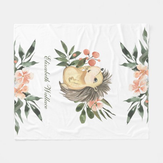 Couverture Polaire Hérisson rustique de forêt boisée (Devant (Horizontal))