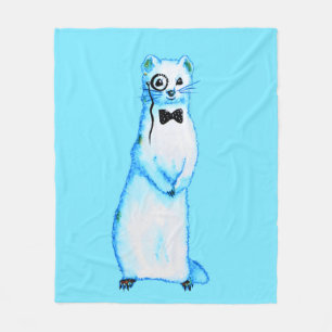 Couverture Polaire Hermine de Belette Blanche Amour de Furet Art