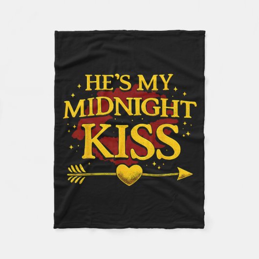 Couverture Polaire He's My Midnight Kiss Matching Couples Valentine’s (Devant)