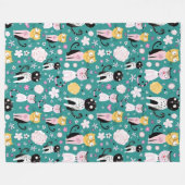 Couverture Polaire Heure du printemps Kitty (Devant (Horizontal))