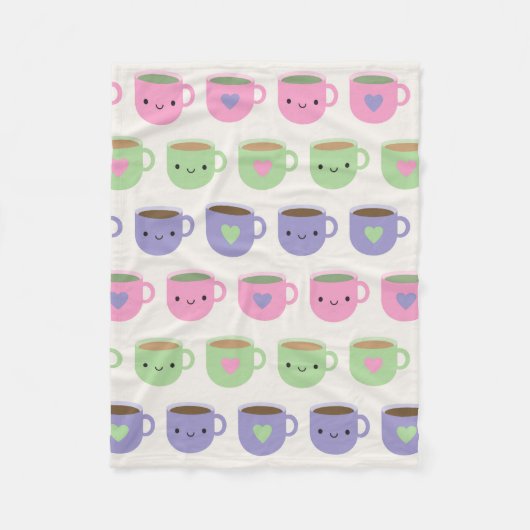Couverture Polaire Heure du thé - Kawaii Cup de thé (Devant)