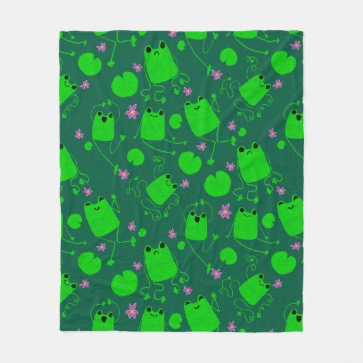 Couverture Polaire Heureuse Petite Grenouille (Devant)
