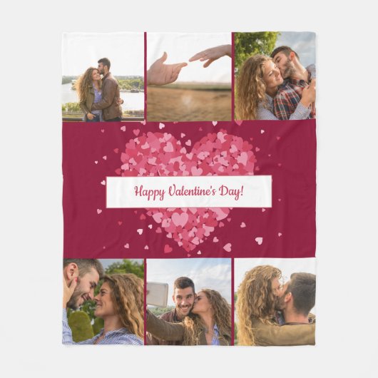 Couverture Polaire Heureuse Sainte-Valentin 6 Photos (Devant)