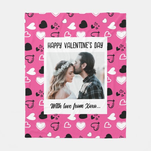 Couverture Polaire Heureuse Sainte-Valentin avec amour (Devant)