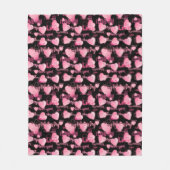 Couverture Polaire Heureuse Sainte-Valentin Love Script Coeurs roses (Devant)