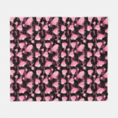 Couverture Polaire Heureuse Sainte-Valentin Love Script Coeurs roses (Devant (Horizontal))