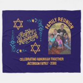 Couverture Polaire HEUREUX HANOUKKA Chanukah (Devant (Horizontal))