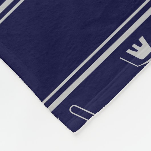 Couverture Polaire HEUREUX HANOUKKA Dreidel NAVY GRAY (Coin)