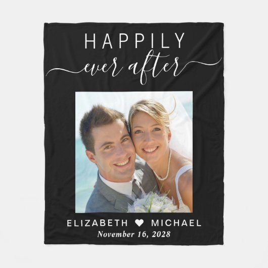 Couverture Polaire Heureux Jamais après les jeunes mariés Photo Maria (Devant)