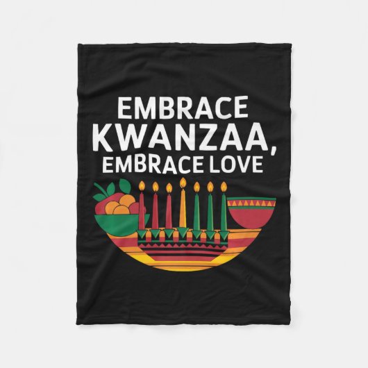 Couverture Polaire Heureux Kwanzaa bougies Afrique Fête Afrique Améri (Devant)