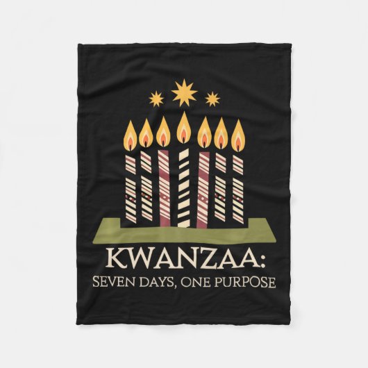 Couverture Polaire Heureux Kwanzaa bougies Afrique Fête Afrique Améri (Devant)