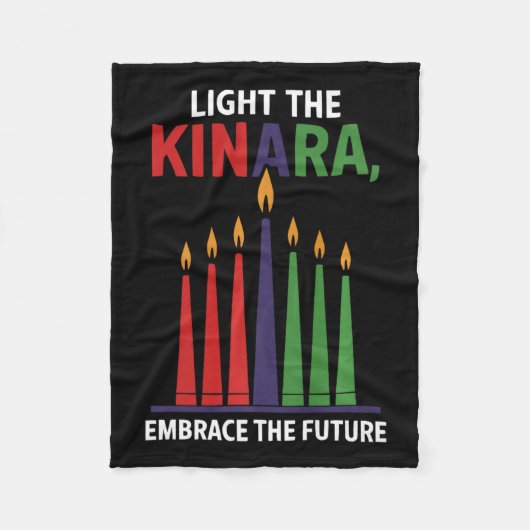 Couverture Polaire Heureux Kwanzaa bougies Afrique Fête Afrique Améri (Devant)