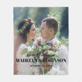 Couverture Polaire Heureux que jamais après Mariage photo Customisé m (Devant)