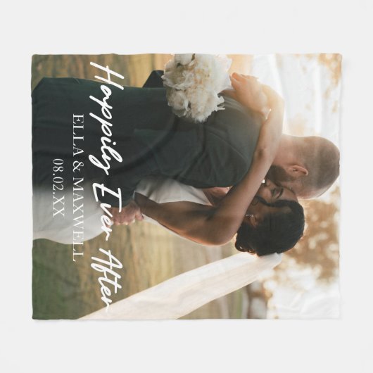 Couverture Polaire Heureux toujours après le Mariage photo personnali (Devant (Horizontal))