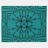 Couverture Polaire hexagone deco turquoise (Devant (Horizontal))