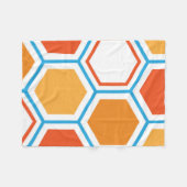 Couverture Polaire hexagone en orange, bleu et blanc (Devant (Horizontal))