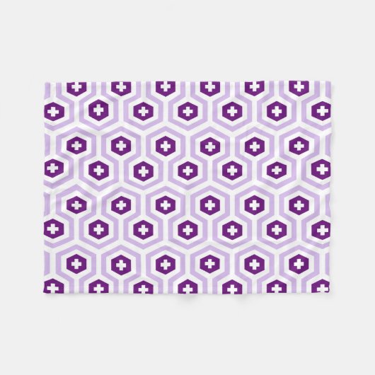 Couverture Polaire Hexagone pourpre de lavande géométrique et motif (Devant (Horizontal))