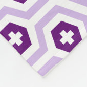 Couverture Polaire Hexagone pourpre de lavande géométrique et motif (Coin)
