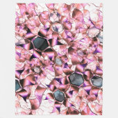 Couverture Polaire Hexagons entourés de formes pétales roses (Devant)